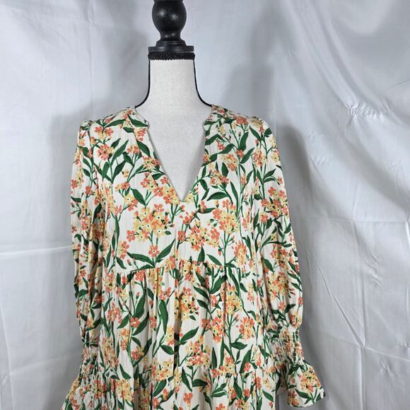 Pomander Place Dress Women XS Floral Long Sleeve Tiered Boho Cottagecore Indie - Picture 3 of 11